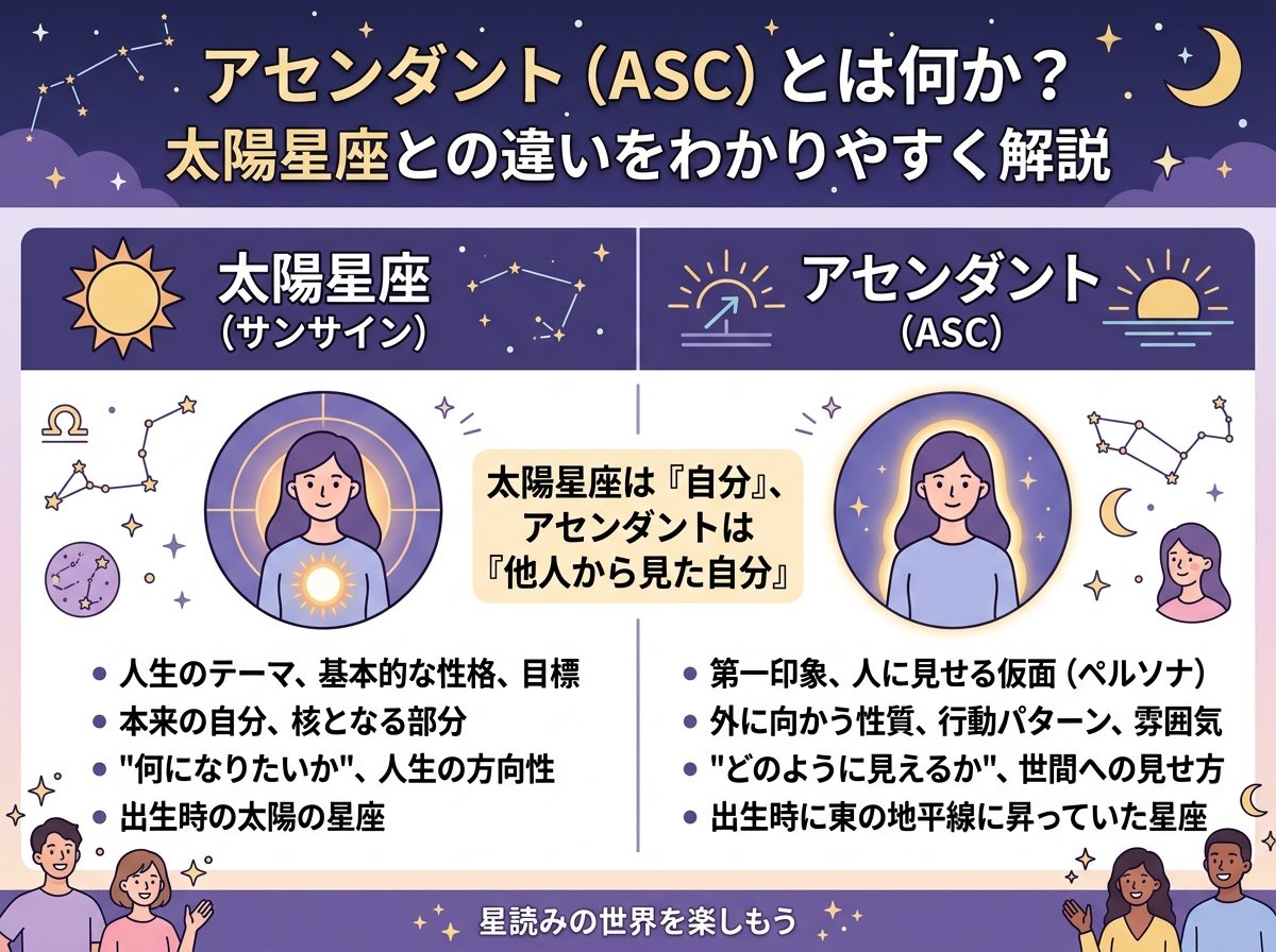 アセンダントとは何か:太陽星座との違いをわかりやすく解説