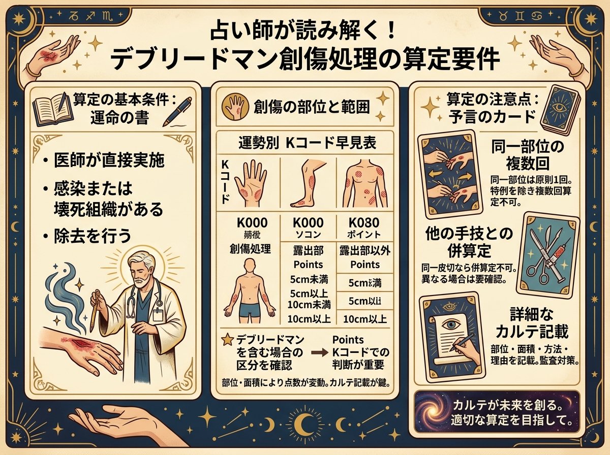 デブリードマンの創傷処理における算定要件