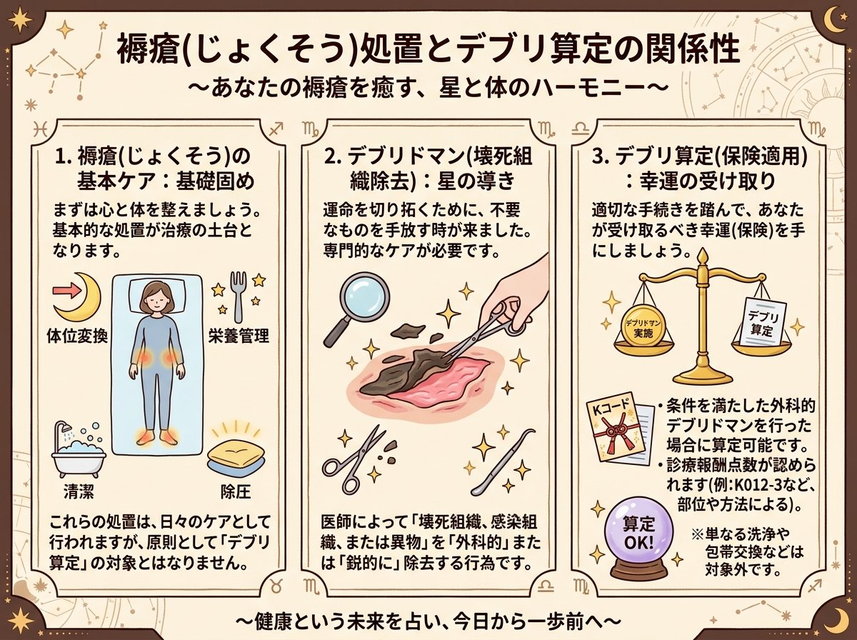 褥瘡処置とデブリ算定の関係性