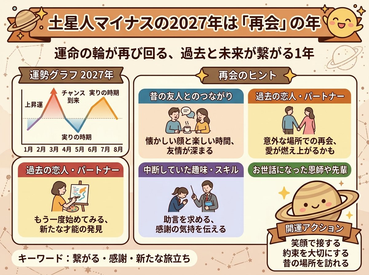土星人マイナスの2027年は「再会」の年