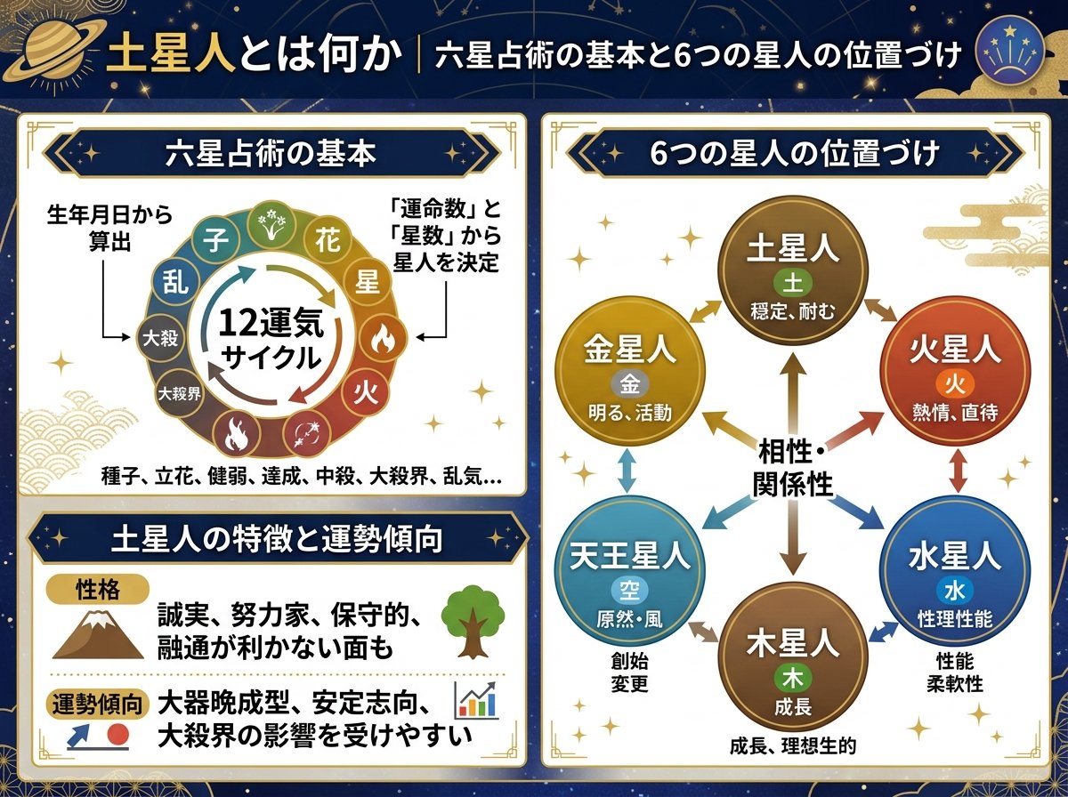 土星人とは何か|六星占術の基本と6つの星人の位置づけ