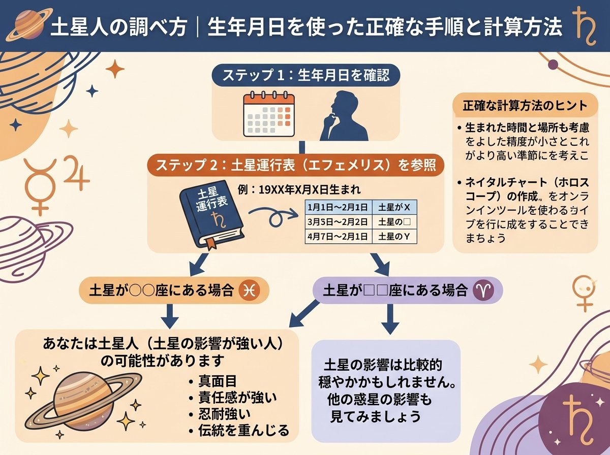 土星人の調べ方|生年月日を使った正確な手順と計算方法