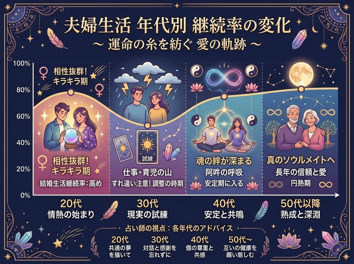 夫婦生活年代別継続率の変化