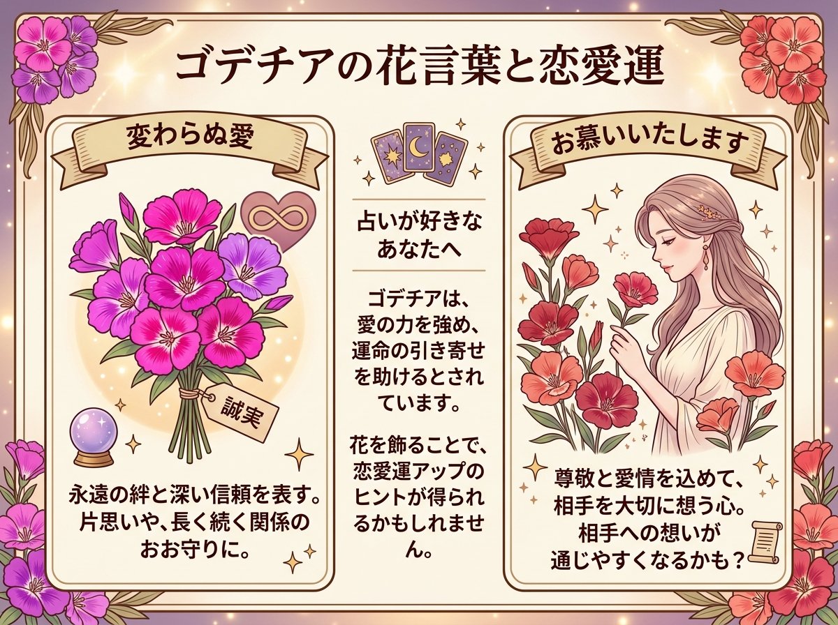 ゴデチアの花言葉は「変わらぬ愛」「お慕いいたします」