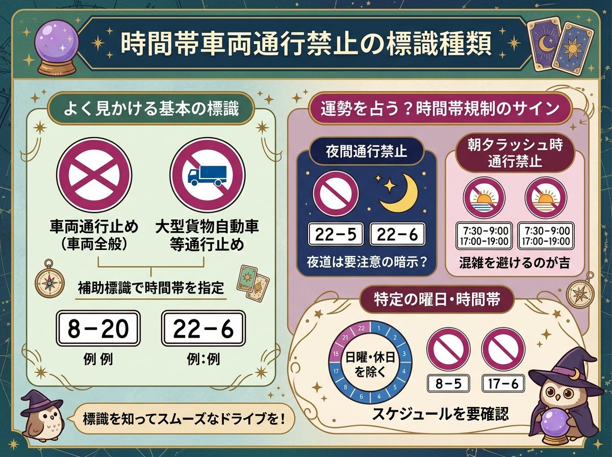 時間帯車両通行禁止の標識種類