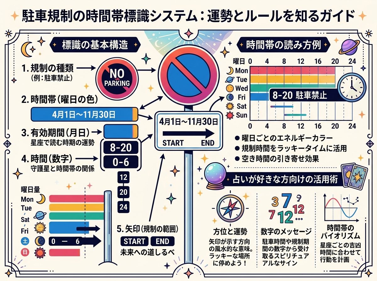 駐車規制の時間帯標識システム