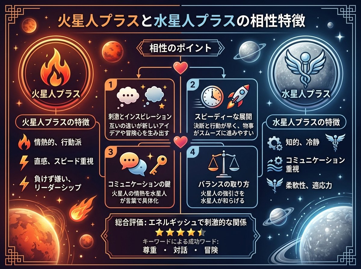 火星人プラスと水星人プラスの相性特徴