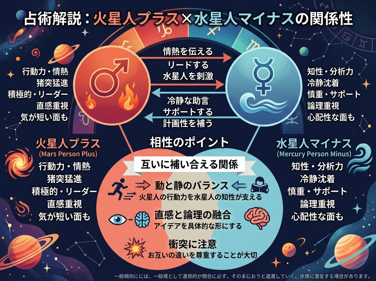 火星人プラスと水星人マイナスの関係性