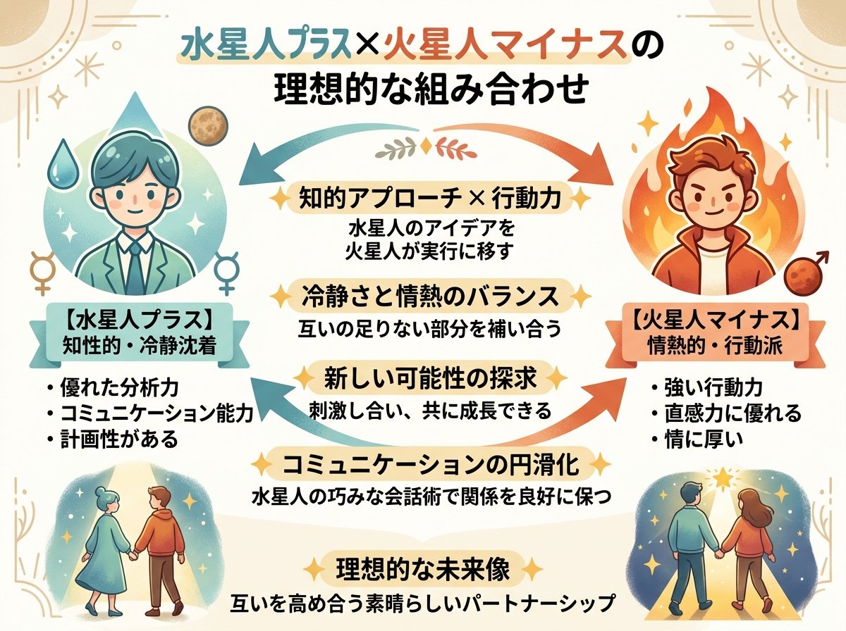 水星人プラスと火星人マイナスの理想的な組み合わせ