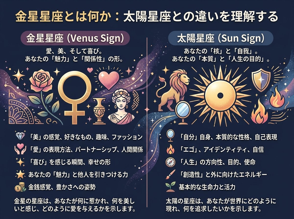 金星星座とは何か：太陽星座との違いを理解する