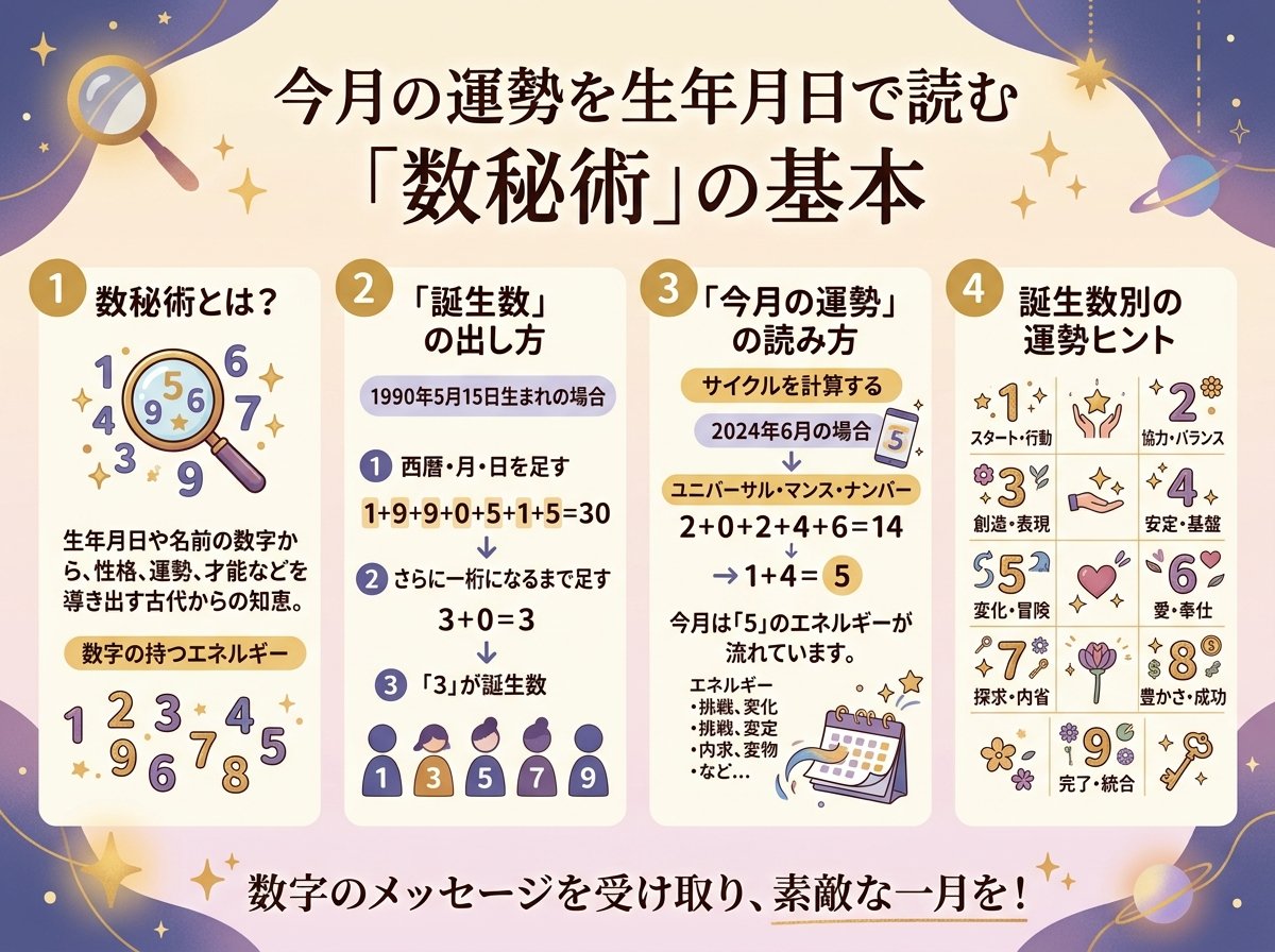 今月の運勢を生年月日で読む「数秘術」の基本