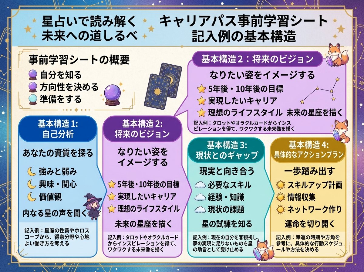 キャリアパス事前学習シート記入例の基本構造