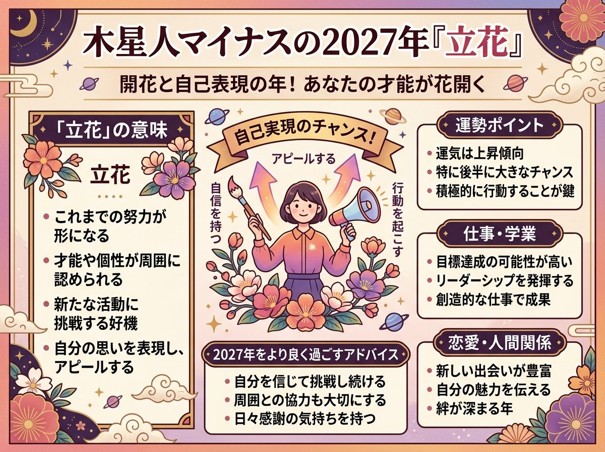 木星人マイナスの2027年は「立花」とは