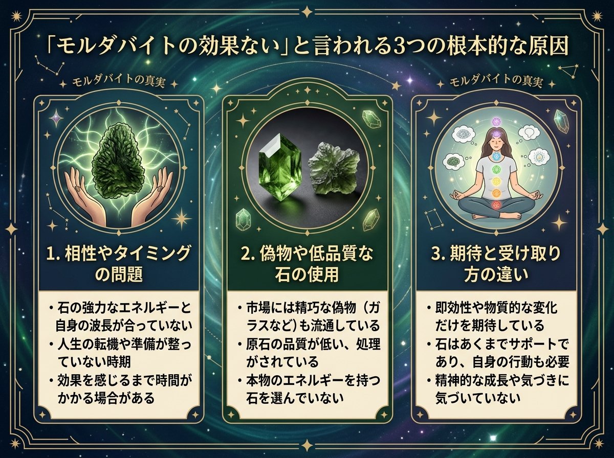 モルダバイトの効果ないと言われる3つの根本的な原因