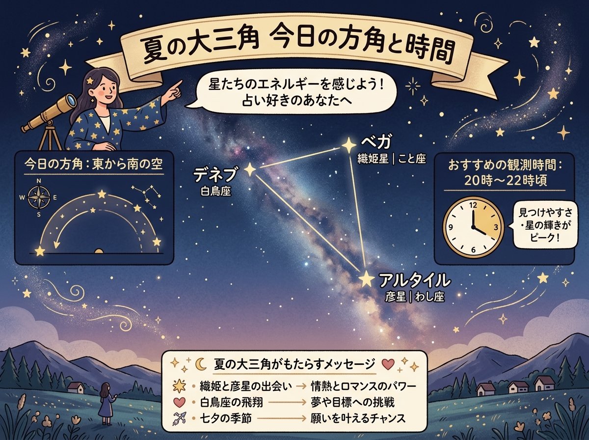 夏の大三角今日の方角と時間
