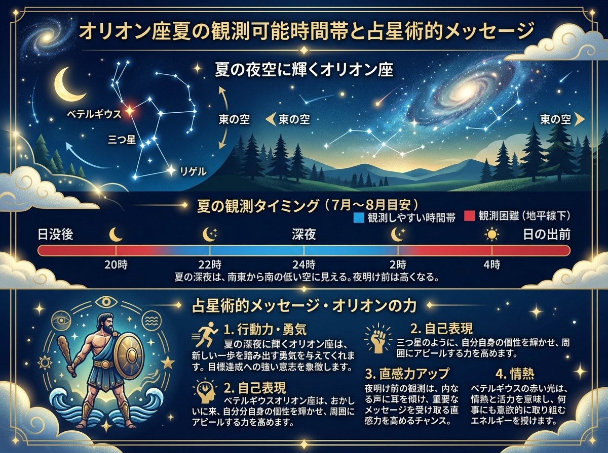 オリオン座夏の観測可能時間帯
