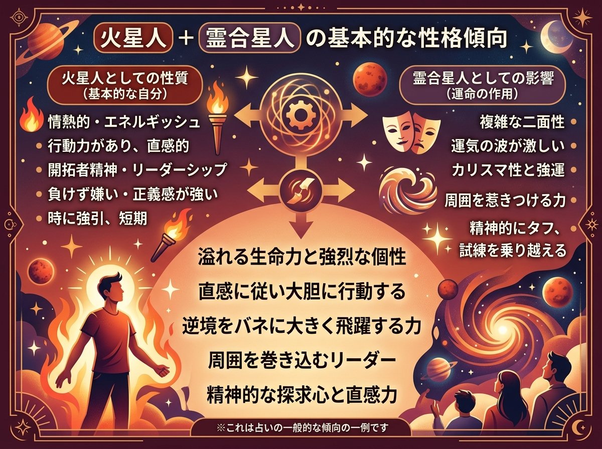 火星人プラス霊合星人の基本的な性格傾向