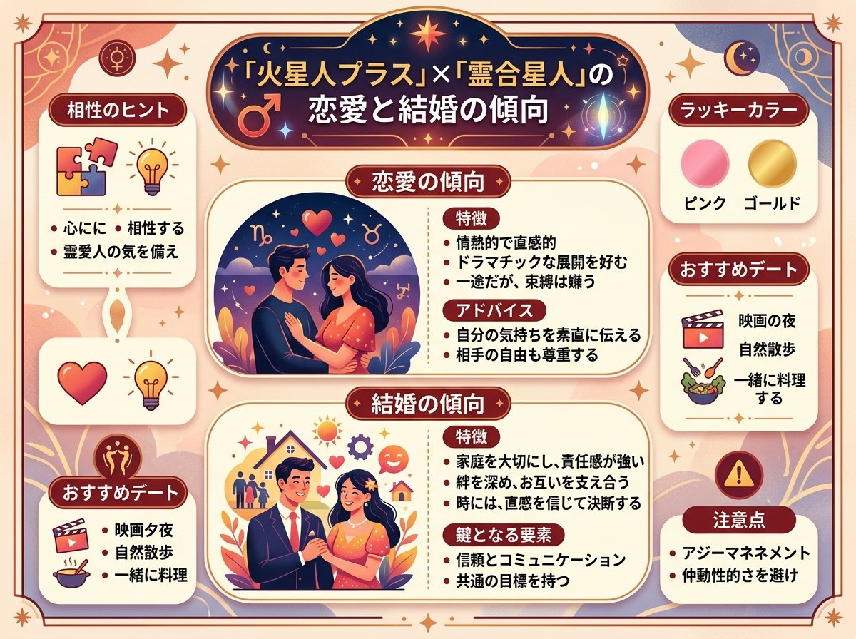 火星人プラス霊合星人の恋愛と結婚の傾向