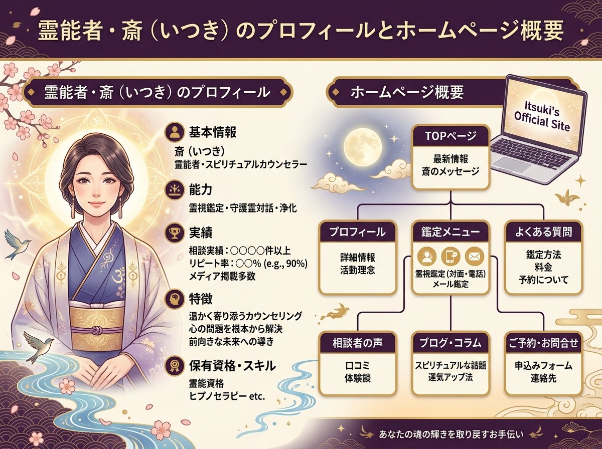 霊能者・斎(いつき)のプロフィールとホームページの概要