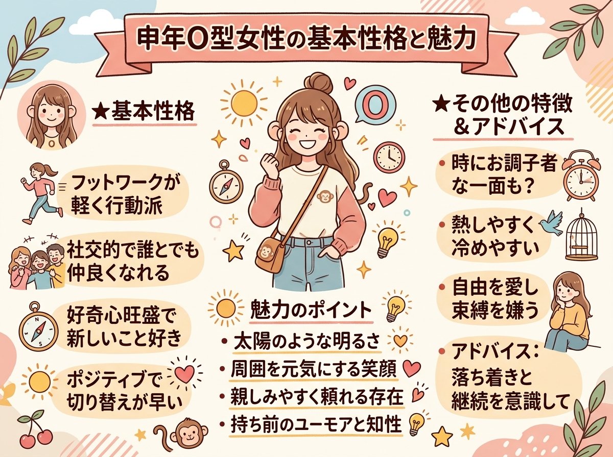 申年O型女性の基本性格と魅力