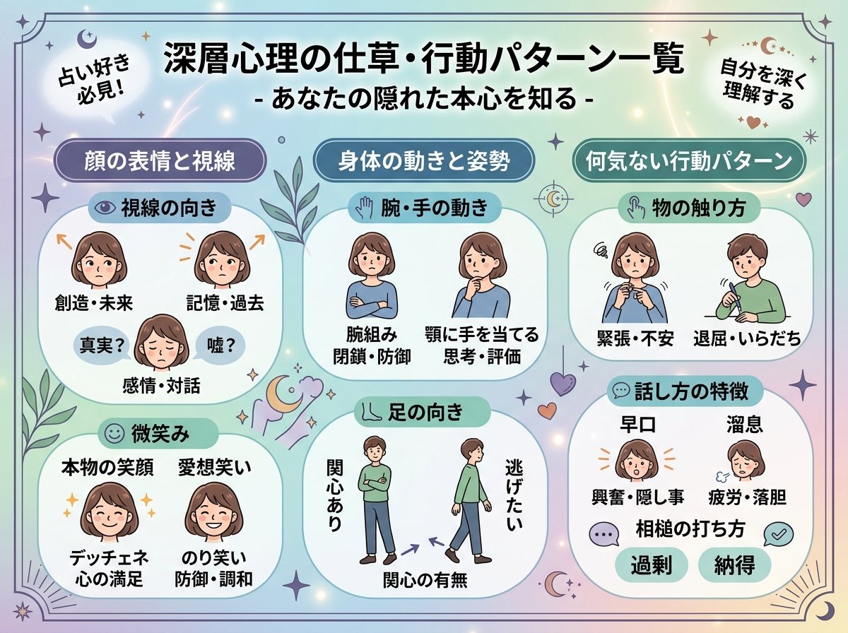 深層心理の仕草・行動パターン一覧