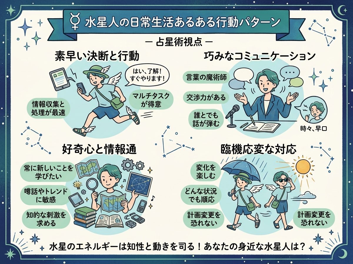 水星人の日常生活におけるあるある行動パターン