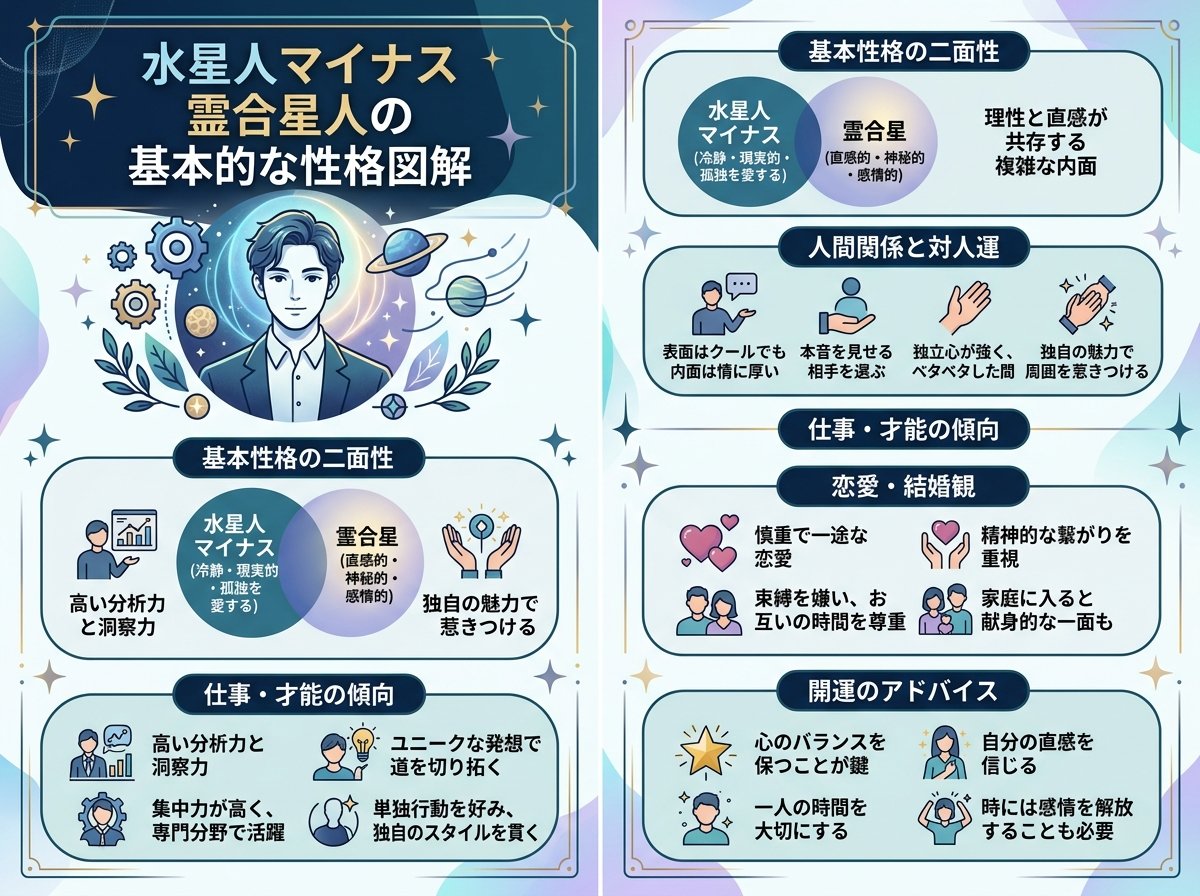 水星人マイナス霊合星人の基本的な性格