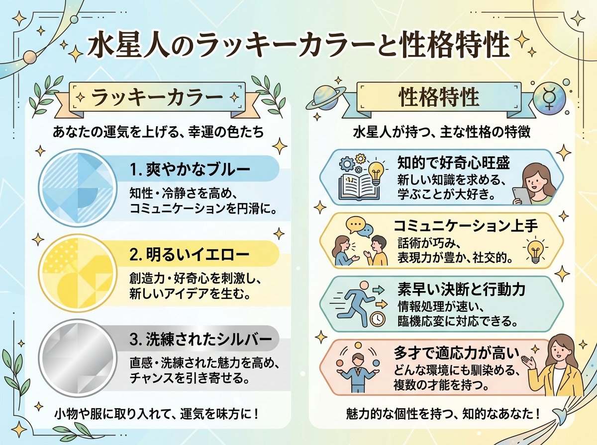 水星人のラッキーカラーと性格特性