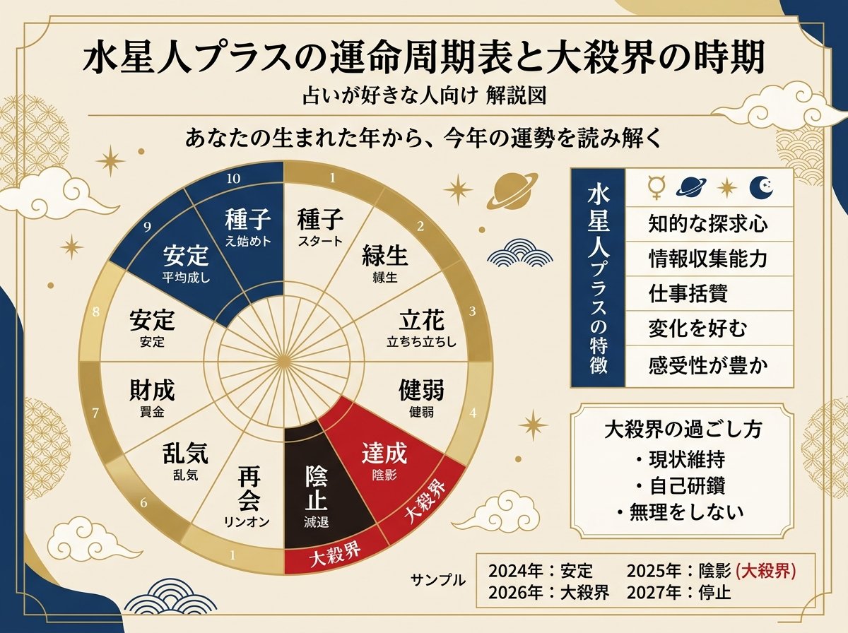 水星人プラスの運命周期表と大殺界の時期
