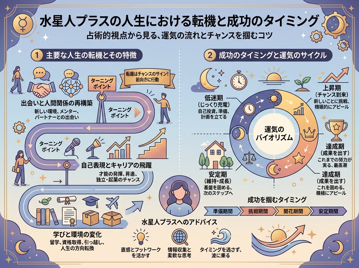 水星人プラスの人生における転機と成功のタイミング