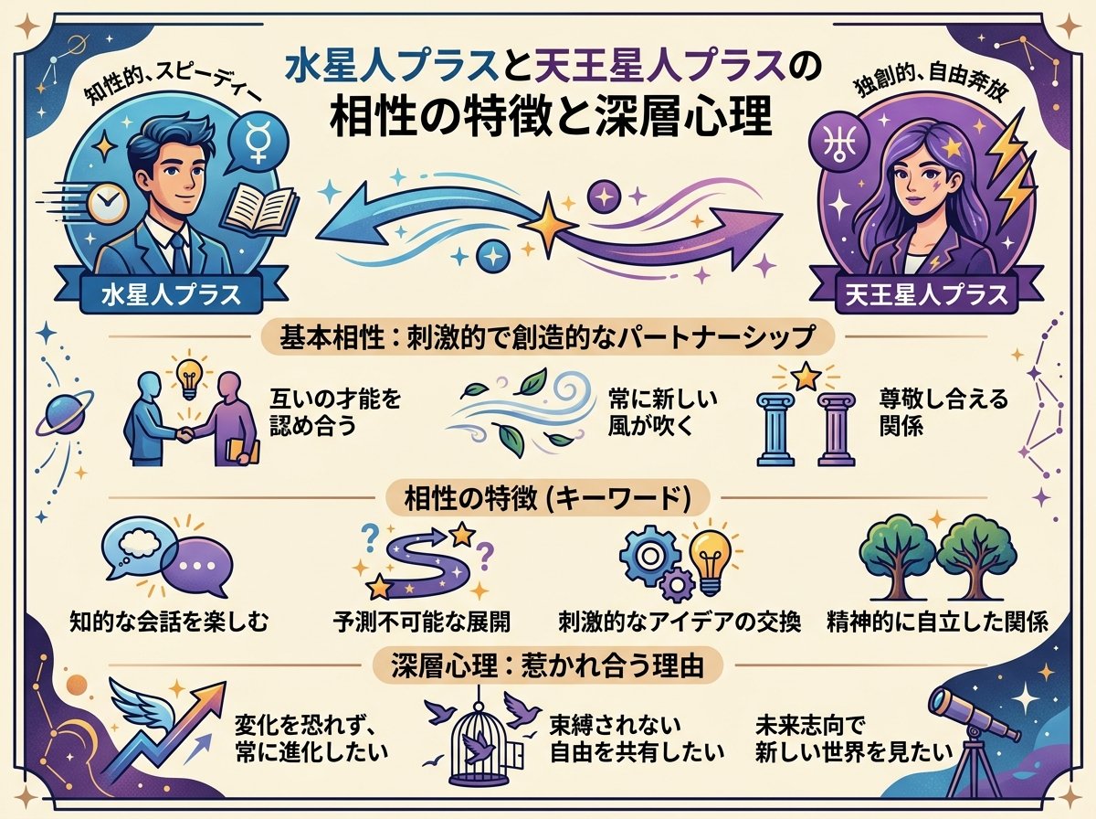 水星人プラスと天王星人プラスの相性の特徴と深層心理