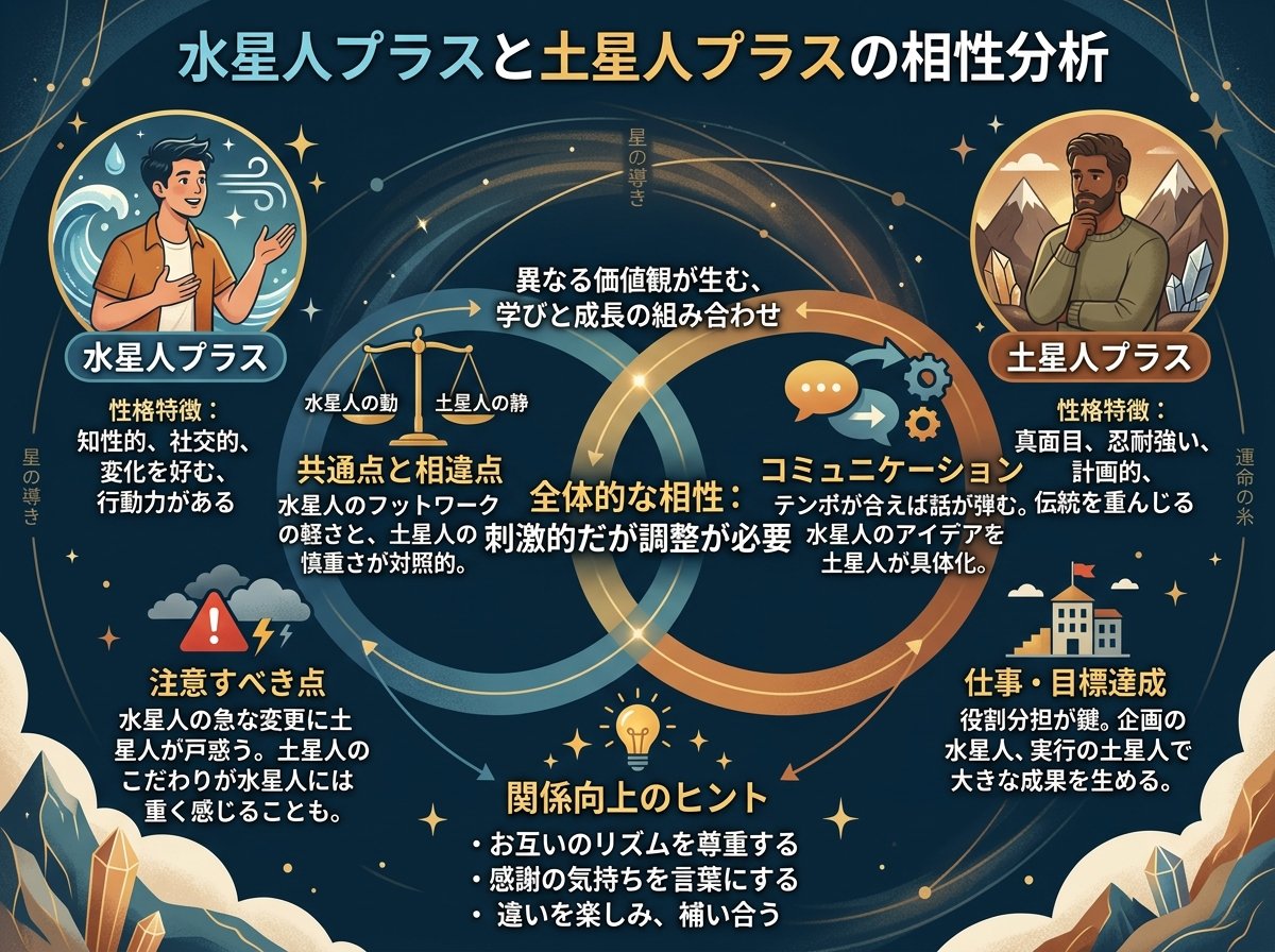 水星人プラスと土星人プラスの相性分析