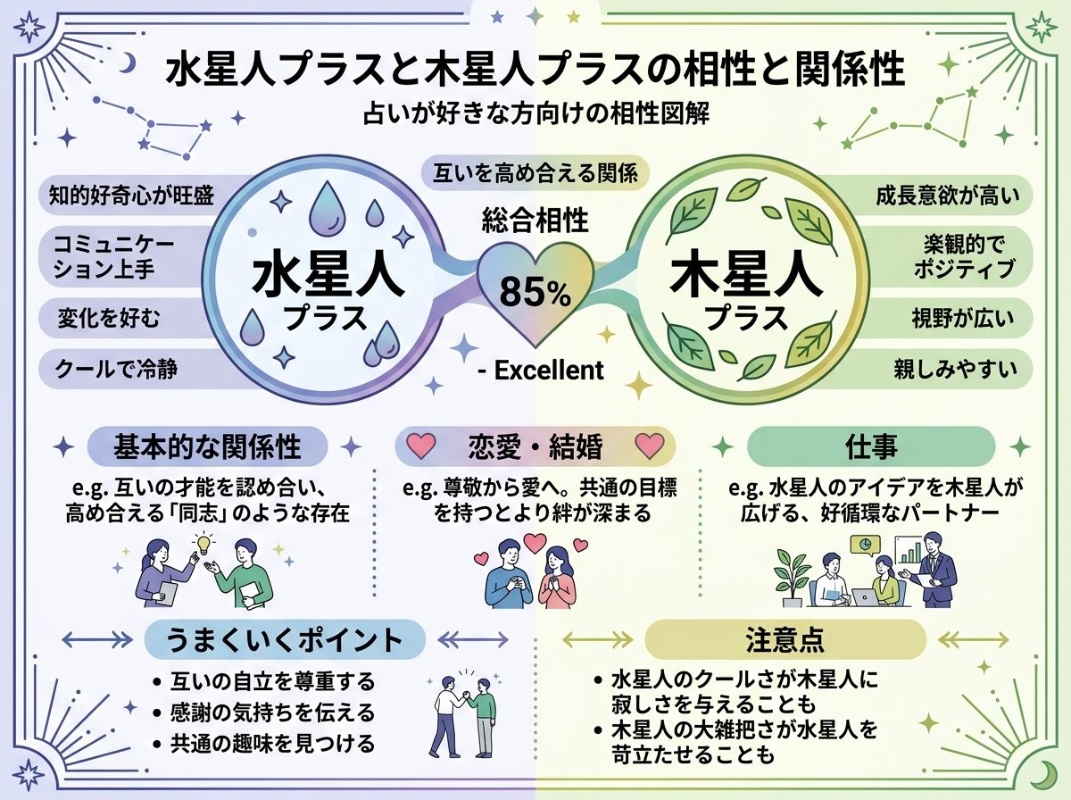 水星人プラスと木星人プラスの相性と関係性