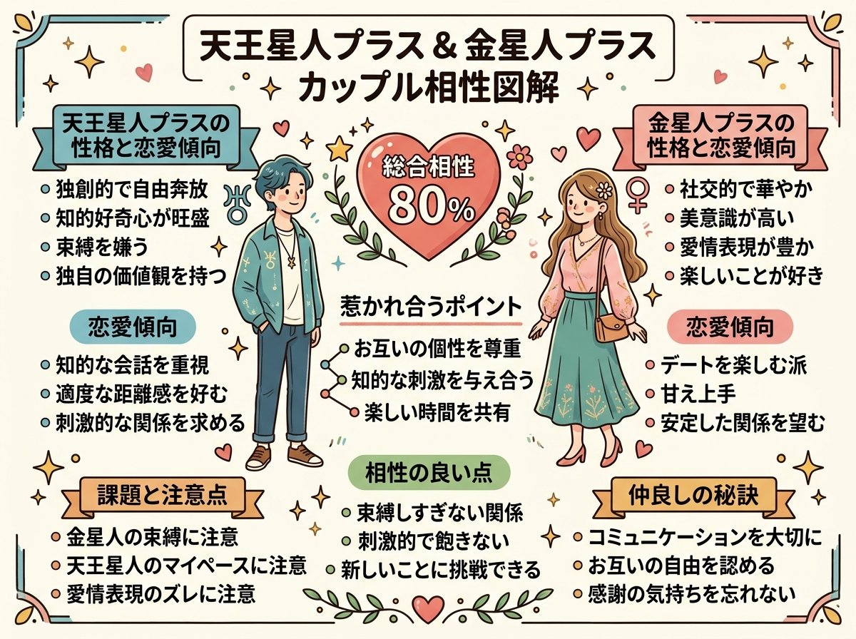 天王星人プラスと金星人プラスのカップル相性