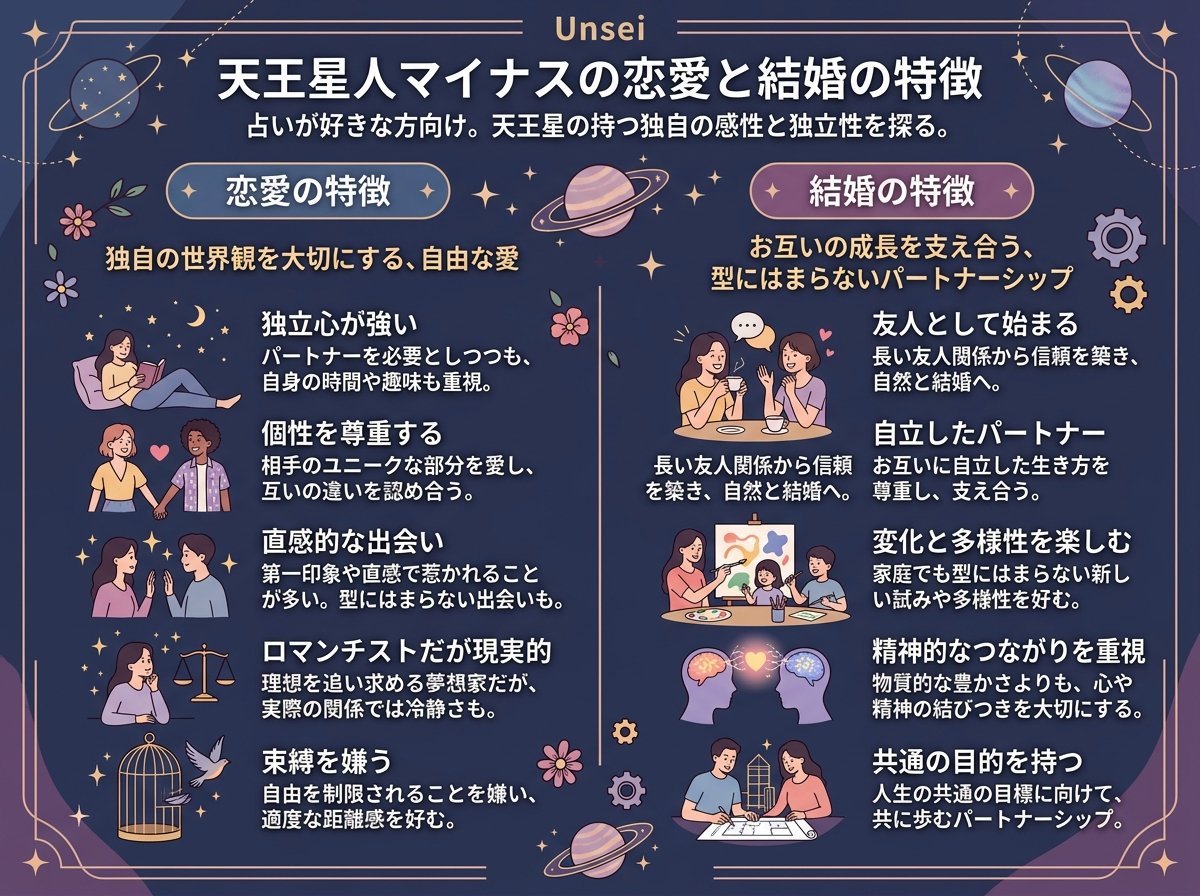 天王星人マイナスの恋愛と結婚の特徴