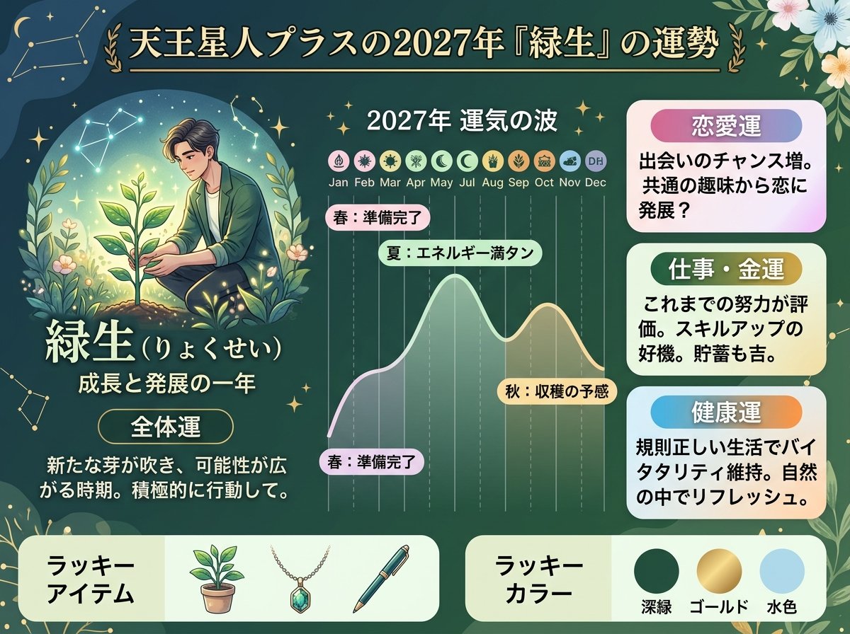天王星人プラスの2027年は「緑生」の年