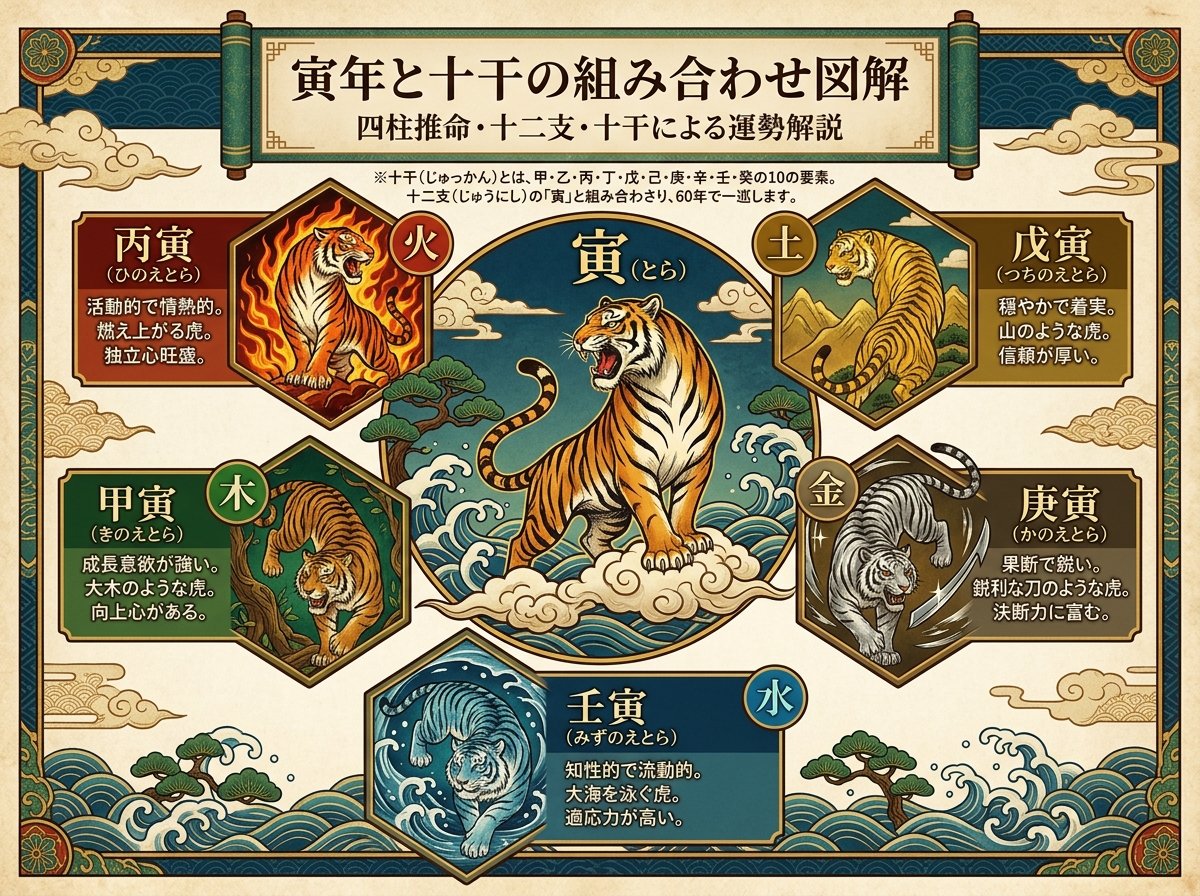 寅年種類と十干の組み合わせ