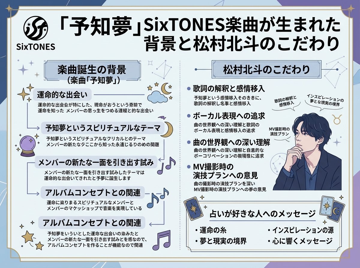 予知夢SixTONES楽曲が生まれた背景と松村北斗のこだわり