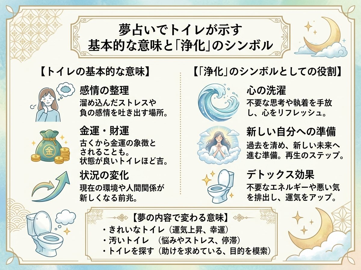 夢占いでトイレが示す基本的な意味と「浄化」のシンボル